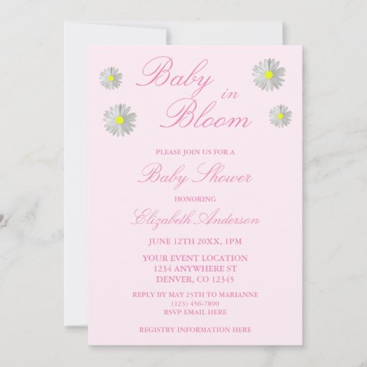 Baby in het Baby shower Bloom Kaart (Voorkant)
