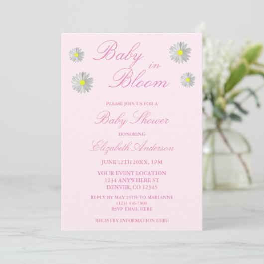 Baby in het Baby shower Bloom Kaart (Staand voorkant)