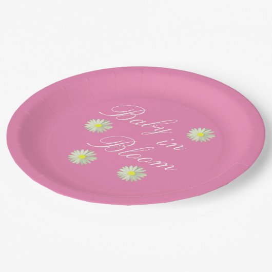 Baby in het Baby shower Bloom Papieren Bordje (Gekanteld)