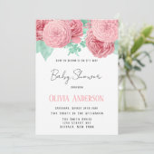 Baby in het Baby shower Bloom Pink Peony Kaart (Staand voorkant)
