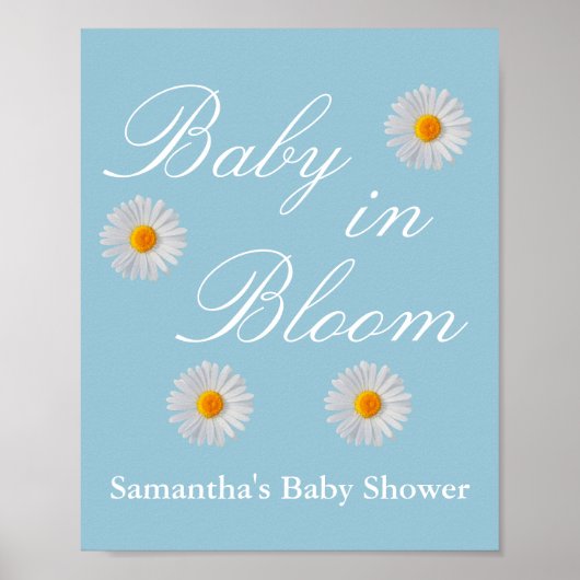 Baby in het Baby shower Bloom Poster (Voorkant)