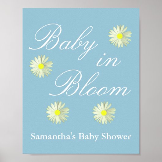 Baby in het Baby shower Bloom Poster (Voorkant)