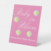 Baby in het Baby shower Bloom Reclamebord Met Voetstuk (Voorkant)