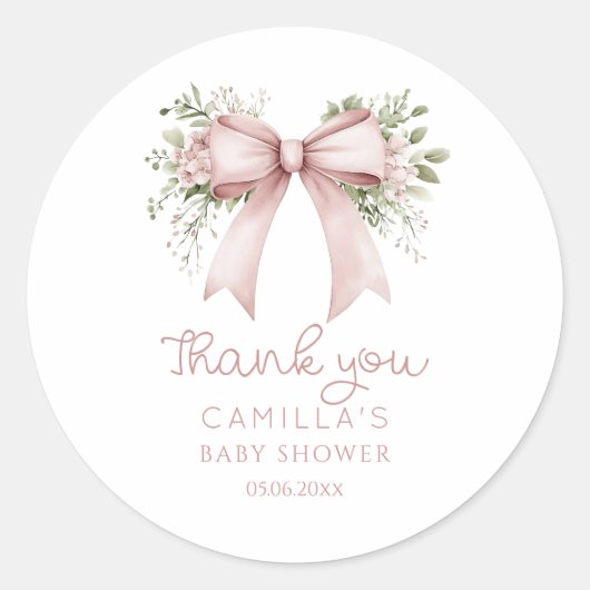 Baby in het Baby shower Bloom Ronde Sticker (Voorkant)