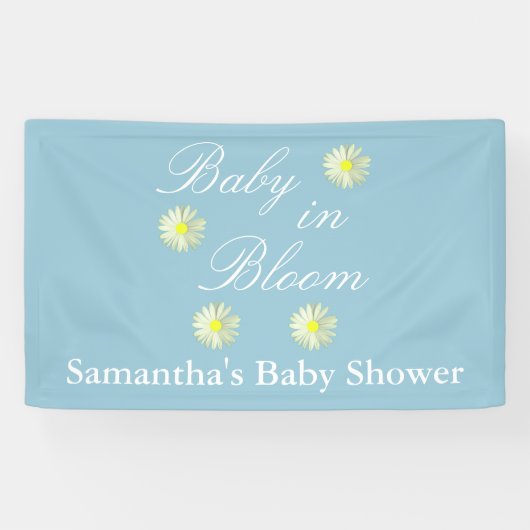 Baby in het Baby shower Bloom Spandoek (Horizontaal)