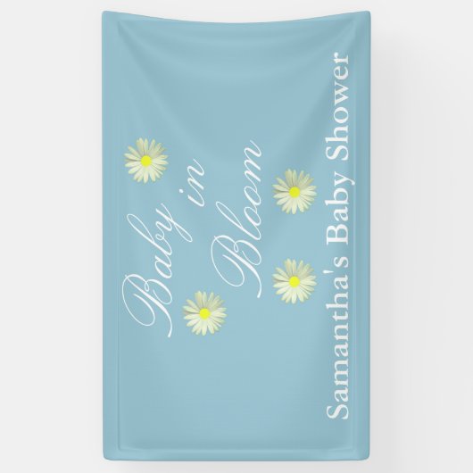 Baby in het Baby shower Bloom Spandoek (Verticaal)