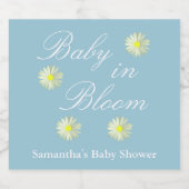 Baby in het Baby shower Bloom Sparkling Wijnetiket (Enkel label)