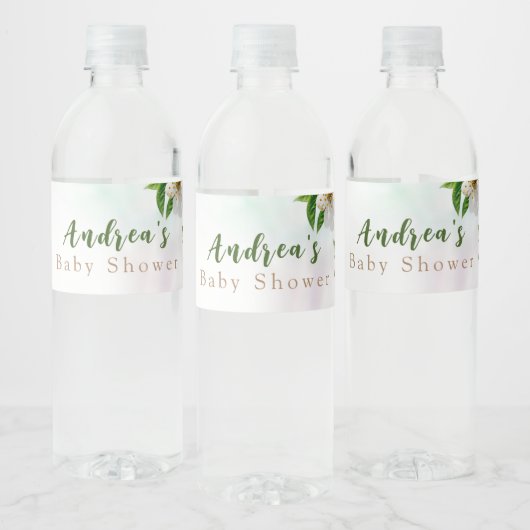 Baby in het Baby shower Bloom Waterfles Etiket (Flessen)