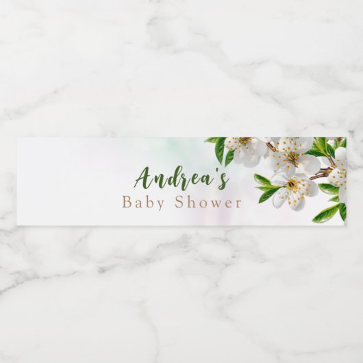 Baby in het Baby shower Bloom Waterfles Etiket (Enkel label)