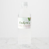 Baby in het Baby shower Bloom Waterfles Etiket (Voorkant)