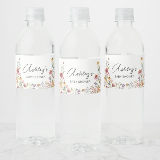 Baby in het Baby shower Bloom Waterfles Etiket (Flessen)