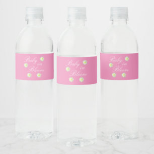 Baby in het Baby shower Bloom Waterfles Etiket