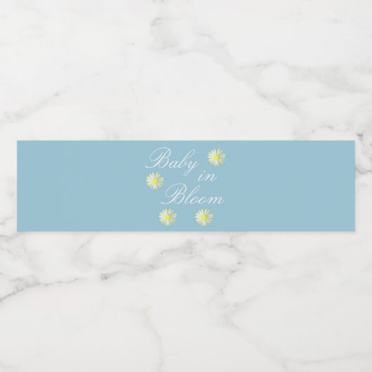 Baby in het Baby shower Bloom Waterfles Etiket (Enkel label)