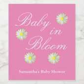Baby in het Baby shower Bloom Wijn Etiket (Enkel label)