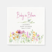 Baby in het Baby shower Bloom Wildflower Meadow Servet (Voorkant)