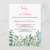 Baby in het Baby shower van Bloom Eucalyptus Green Aankondigingskaart (Voorkant)