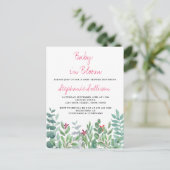Baby in het Baby shower van Bloom Eucalyptus Green Aankondigingskaart (Staand voorkant)