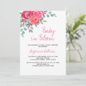 Baby in het Baby shower van Bloom Girl Kaart (Staand voorkant)