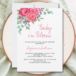 Baby in het Baby shower van Bloom Girl Kaart