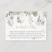 Baby in het boek Greenery & Gold Baby shower Informatiekaartje (Voorkant)