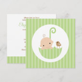 Baby in het Groene Umbrella-Baby shower Kaart (Voorkant / Achterkant)