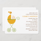 Baby in het najaar van de Stroller Baby shower Kaart (Voorkant / Achterkant)