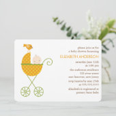 Baby in het najaar van de Stroller Baby shower Kaart (Staand voorkant)