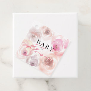 Baby in het Roos Baby shower van de Waterverf van Bedankjes Labels