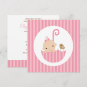 Baby in het Roze Umbrella Baby shower Kaart (Voorkant / Achterkant)