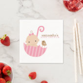 Baby in het Roze Umbrella Baby shower Servet (Insitu)