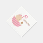 Baby in het Roze Umbrella Baby shower Servet (Hoek)