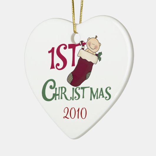 Baby in Kous 1e Kerstmis Ornament (Links)