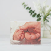 baby in pap handen briefkaart (Staand voorkant)