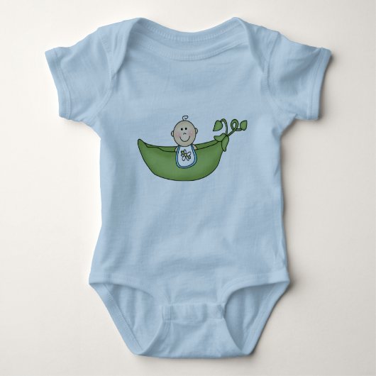 Baby in Pea Pod Blauw Romper (Voorkant)