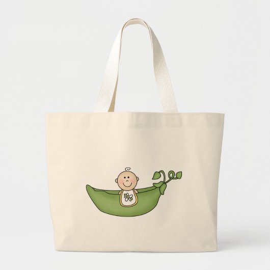 Baby in Pea Pod Grote Tote Bag (Voorkant)