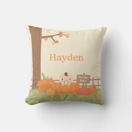 Baby in Pompoen FunnyFall Thema Babykamer Decorati Kussen (Voorkant)