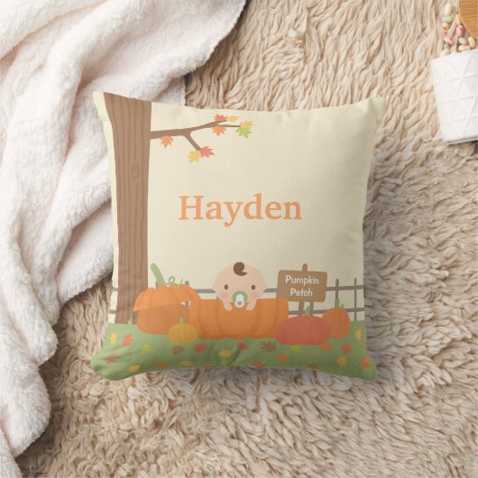 Baby in Pumpkin FunnyFall Theme Nursery Decor Kussen (Deken)
