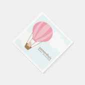 Baby in Roze Hete Luchtballon Baby shower Servetten (Hoek)