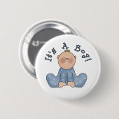 Baby in Slaper Het is een jongen Ronde Button 5,7 Cm (Voorkant /achterkant)