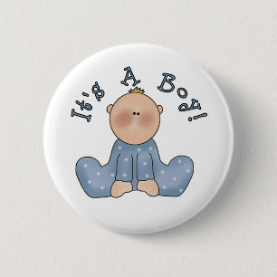 Baby in Slaper Het is een jongen Ronde Button 5,7 Cm