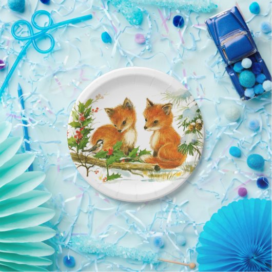 Baby in sneeuwkerstpapier Bord (Feest)