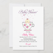 Baby in tea Cup Baby Shower-uitnodigingen Kaart (Voorkant)