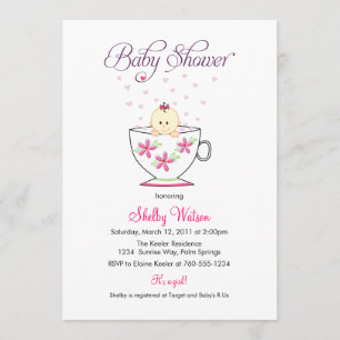 Baby in tea Cup Baby Shower-uitnodigingen Kaart