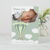 Baby in the sky geboortekaartje aankondiging (Staand voorkant)