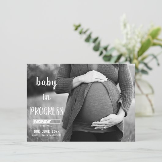 Baby In uitvoering Echografie Zwangerschapsaankond Kaart (Staand voorkant)