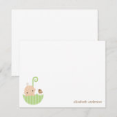 Baby in Umbrella Custom Flat Hartelijk dank Bedankkaart (Voorkant / Achterkant)