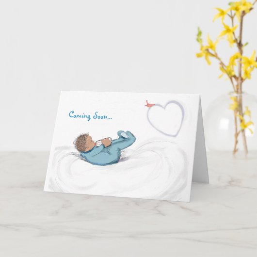 Baby-in-Waiting Gefeliciteerd-Boy Kaart (Gele Bloem)