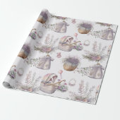 Baby in Waterverf Lavender Bloom Wrapping Paper Cadeaupapier (Uitgerold)
