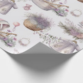 Baby in Waterverf Lavender Bloom Wrapping Paper Cadeaupapier (Hoek)