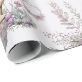 Baby in Waterverf Lavender Bloom Wrapping Paper Cadeaupapier (Rol Hoek)